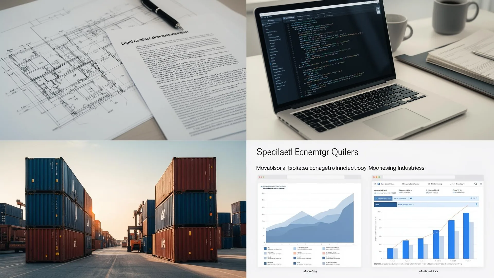 Vorschaubild für den Artikel: Business English Vokabel nach Branchen: Fachspezifisches Englisch für Technik, Recht, IT, Logistik & Marketing